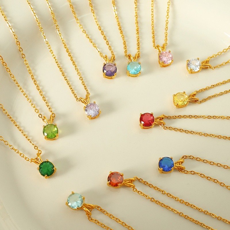 Natural Gemstone Zircon Pendant Necklace