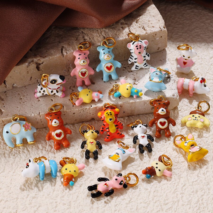 Cartoon Elephant Puppy Oil Drop Pendant