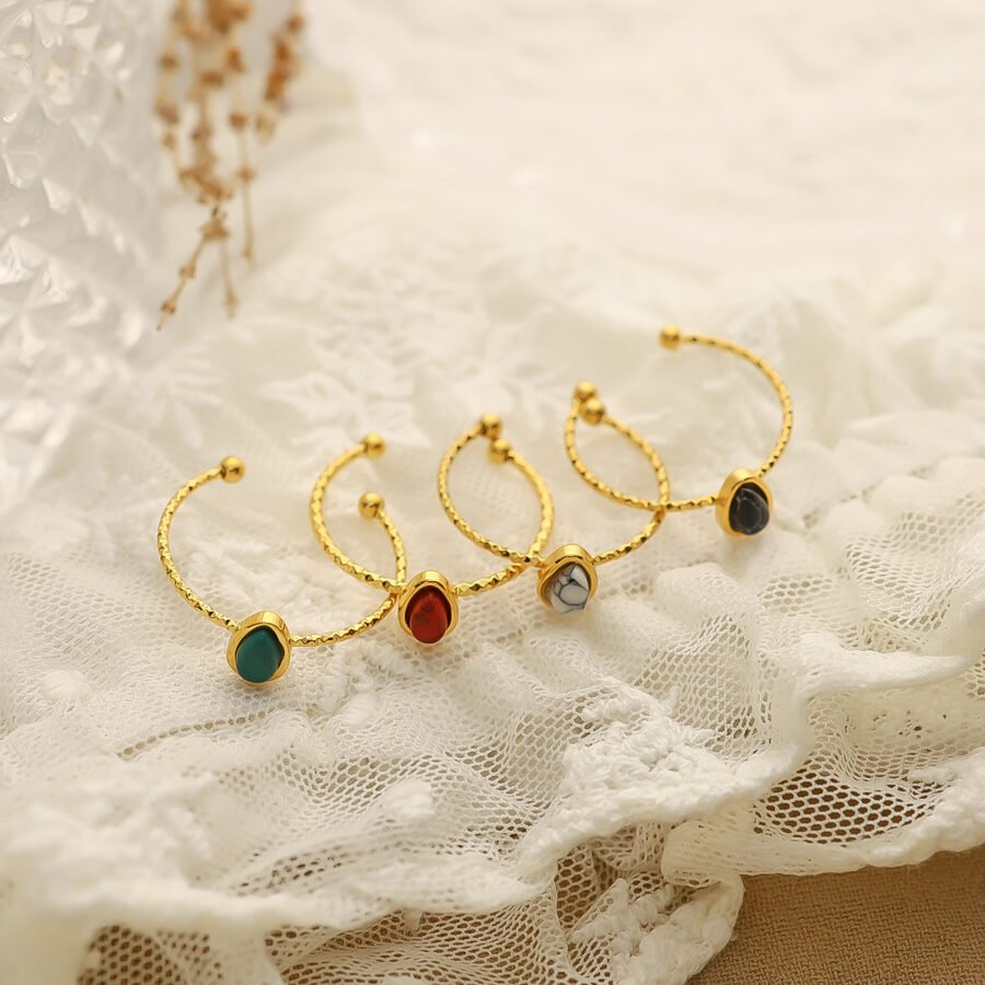 Oval Natural Stone Ring