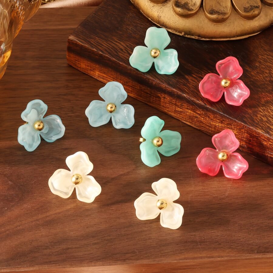 Small Flower Resin Earrings