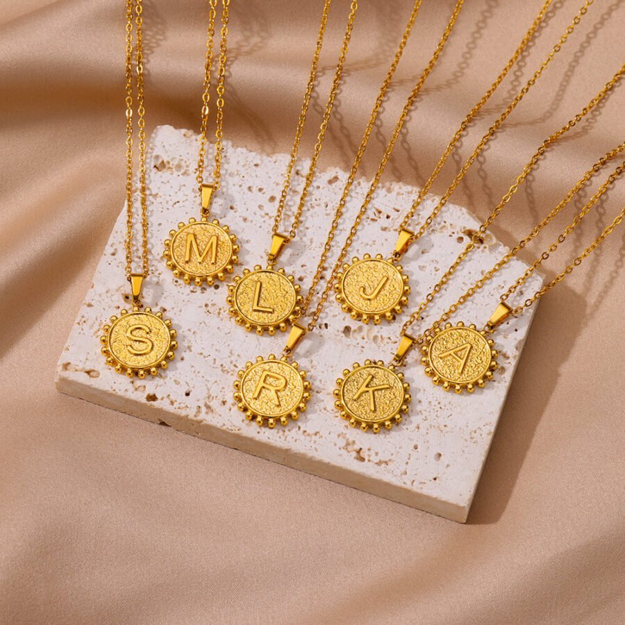 Round English Letter Necklace