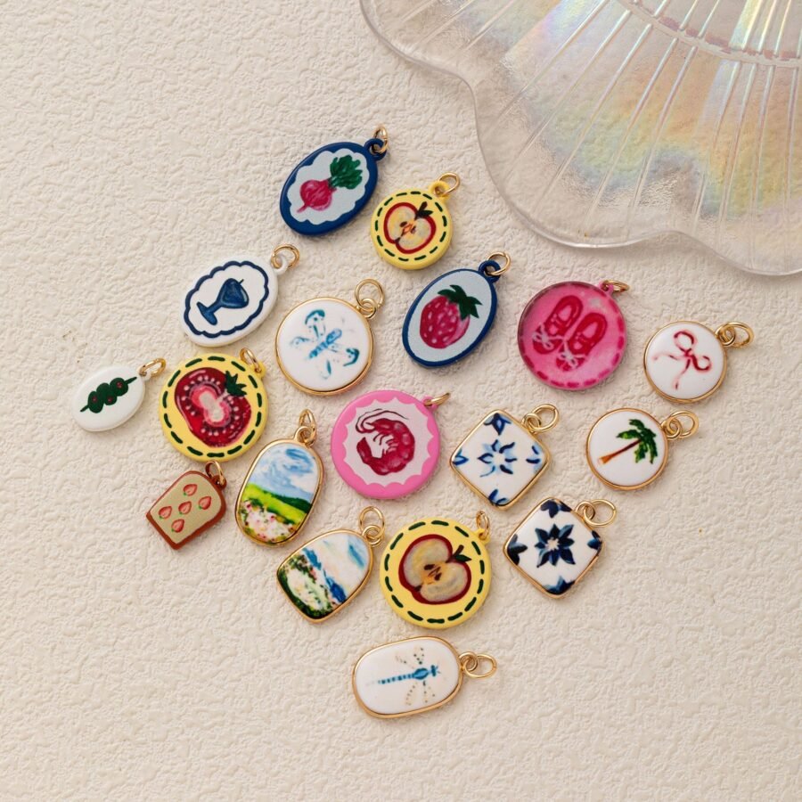 Ceramic Strawberry Dance Shoe Pendant