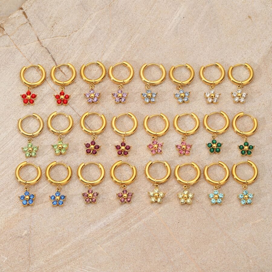 December Birthstone Flower Earrings