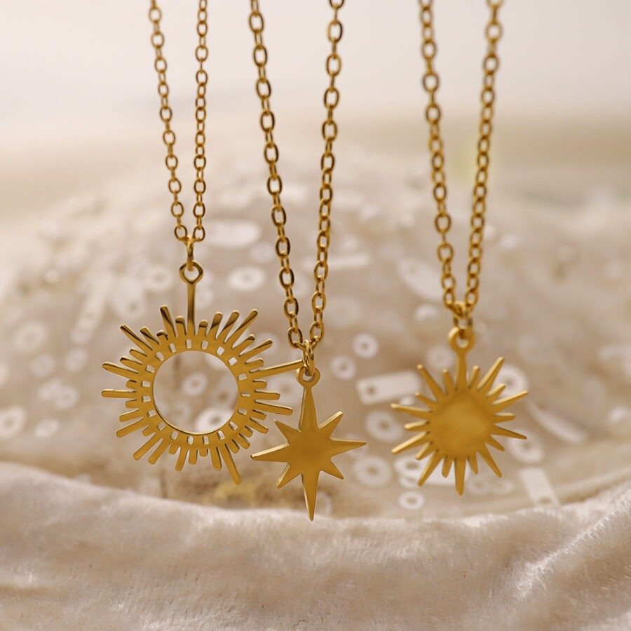 Hexagram Sun Pendant Necklace