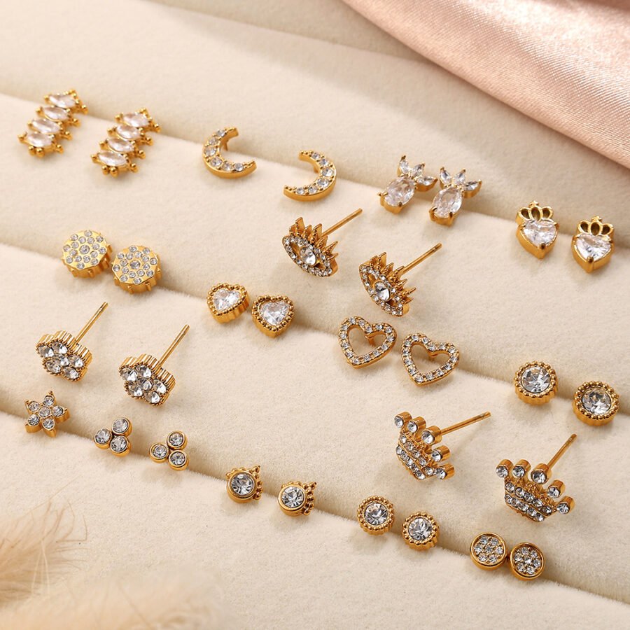 Sequin Moon Crown Earrings