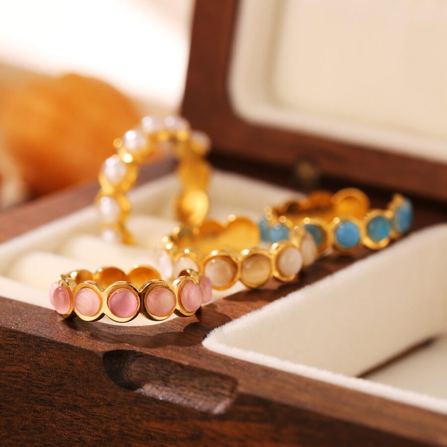 Ring With Large Pearl C-Shaped Ring