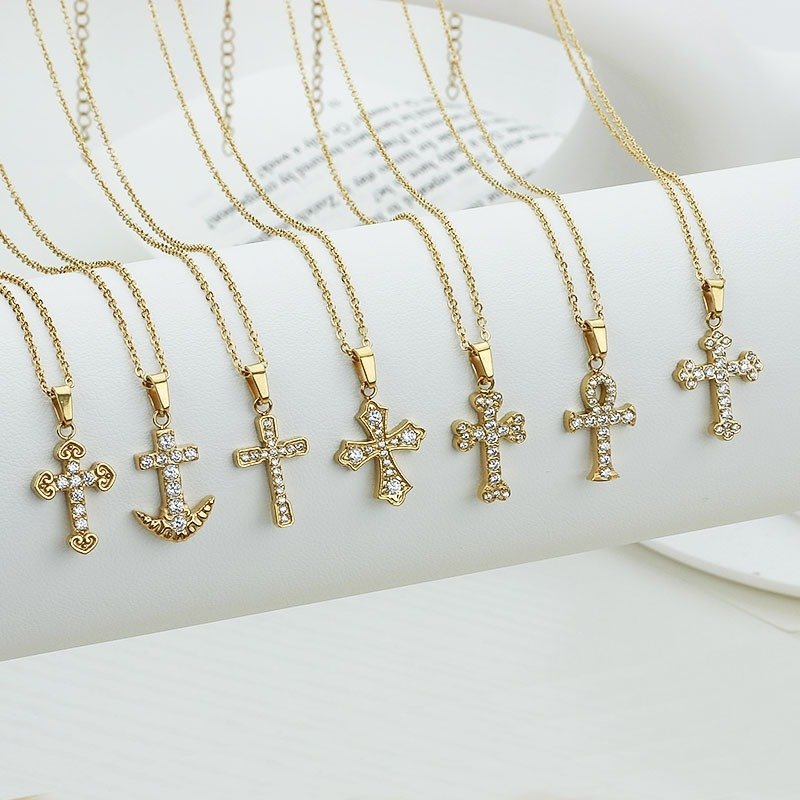 Zircon Cross Necklace