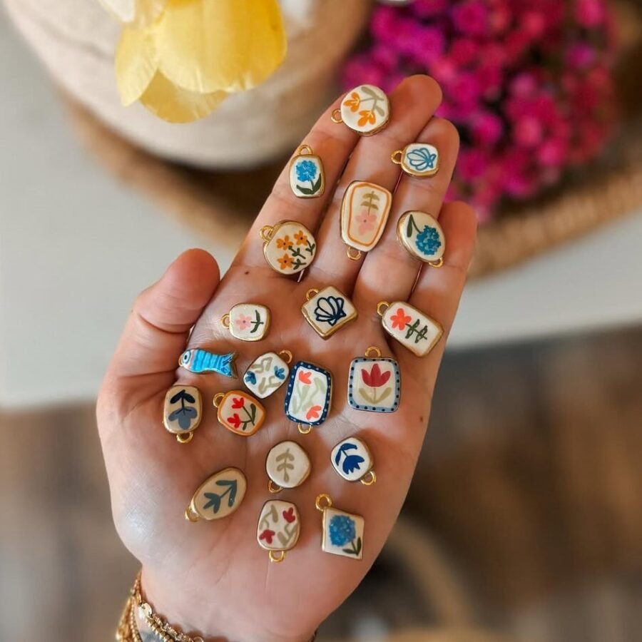 Multicolor Flower Enamel Pendant