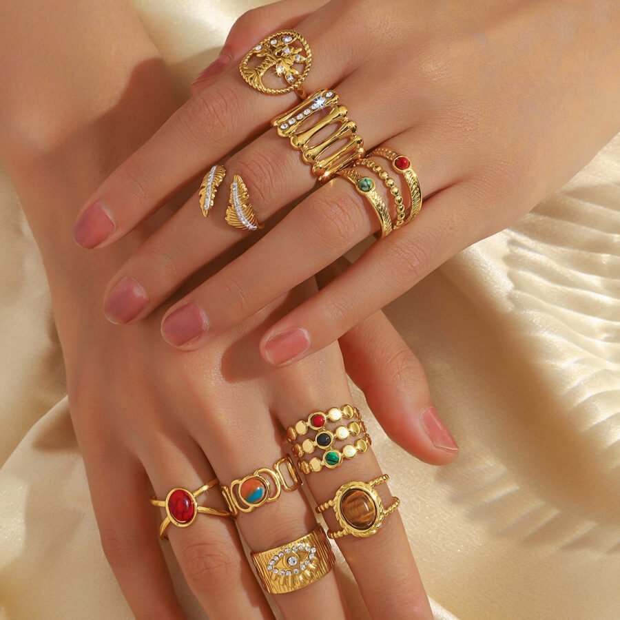 Natural Stone Colored Ring