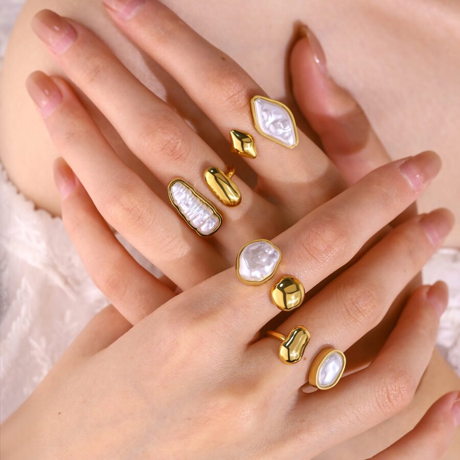 Irregular-Shaped Pearl Ring