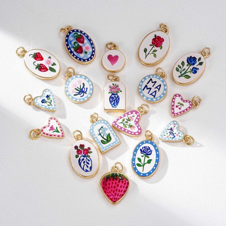 Cartoon Bow Enamel Pendant