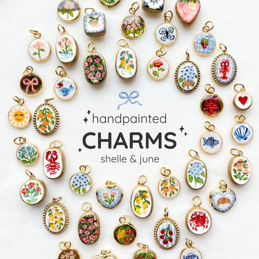 Blue Flower Enamel Pendant