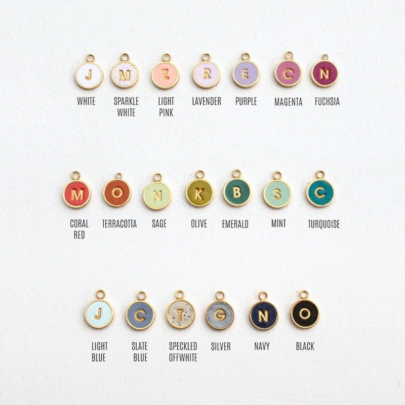 Candy Color Alphabet Pendant Necklace