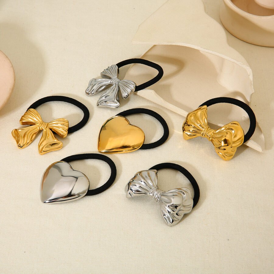 Heart Bow Ponytail Hair Tie